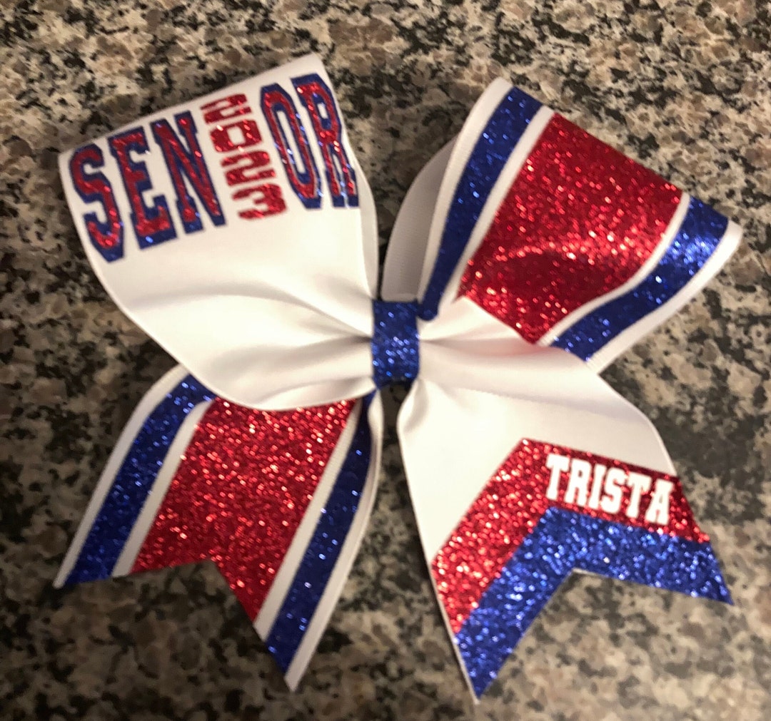 Senior Bow With Outlined Text, Senior Cheer Bow With Year, Custom ...