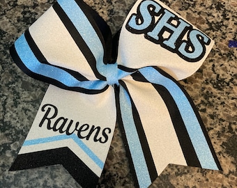 Cheer bow in glitter, Bling cheer bow Custom cheer bows, School cheer bow, Varsity cheer bow, JV cheer bow, Sideline cheer bow, Comp bow