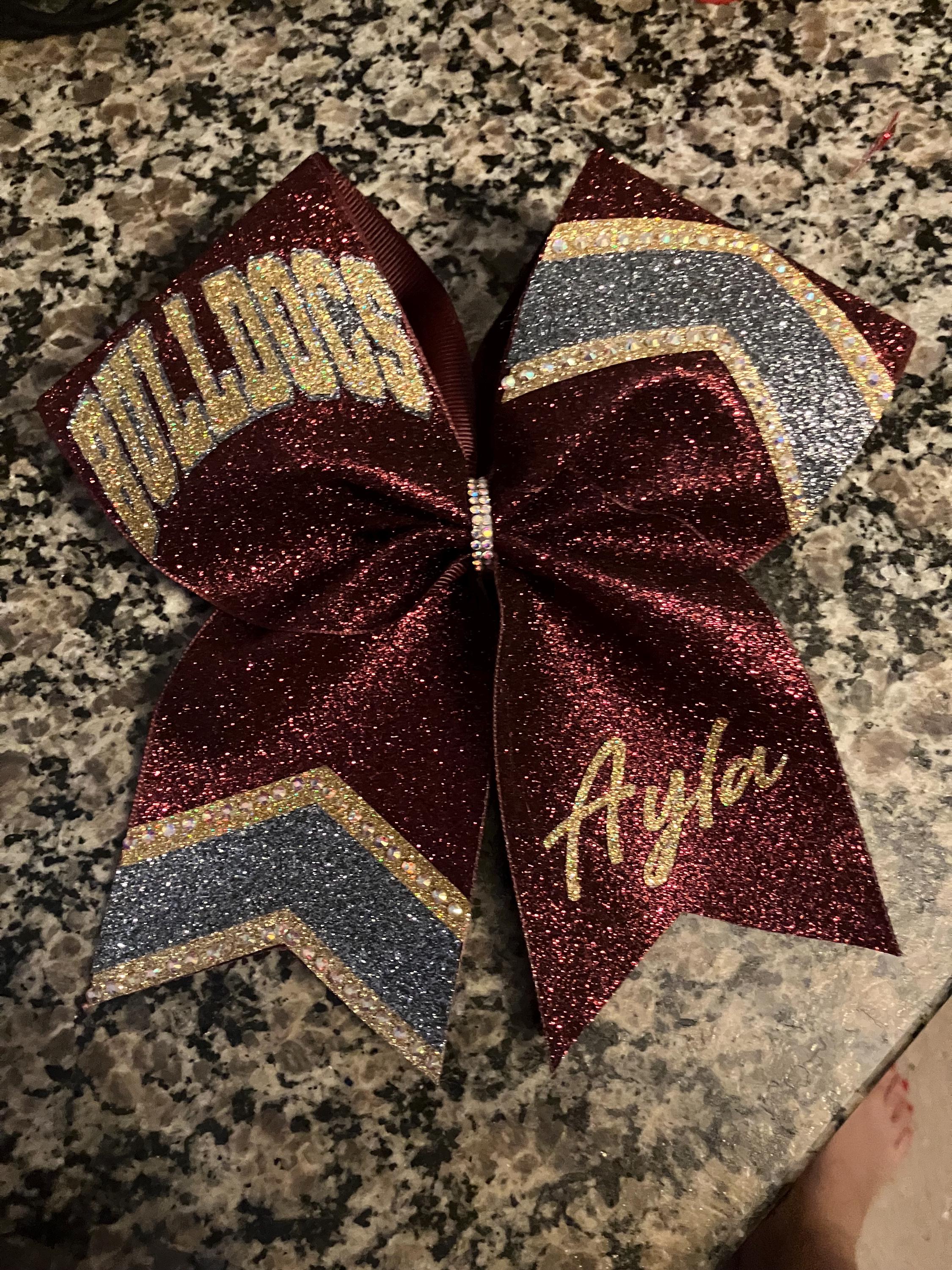 Comp Cheer Bows Gold Cheer Bow, Maroon Cheer Bow, Glitter Cheer Bow, Comp Cheer Bow ...