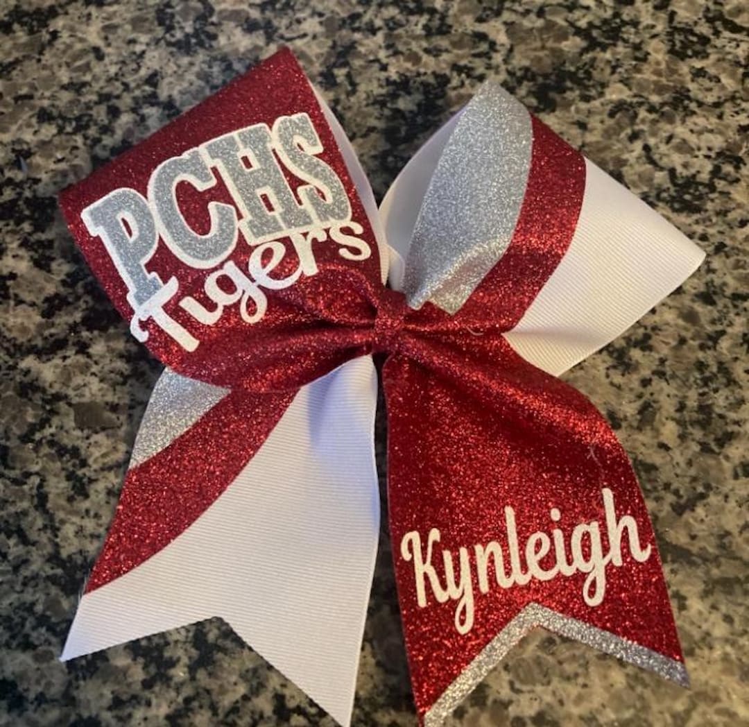 Comp Cheer Bows Red Cheer Bow Personalized for Your Team - Great Gameday Cheer Bow ...