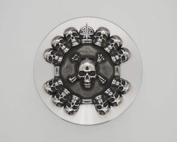 Skulls - SMALL-MEDIUM 50mm (2 inch) 4 Part Silver Metal Herb Grinder