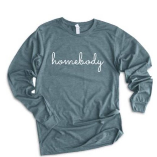 Homebody Long Sleeve Women's Graphic Tee Homebody Tshirt - Etsy