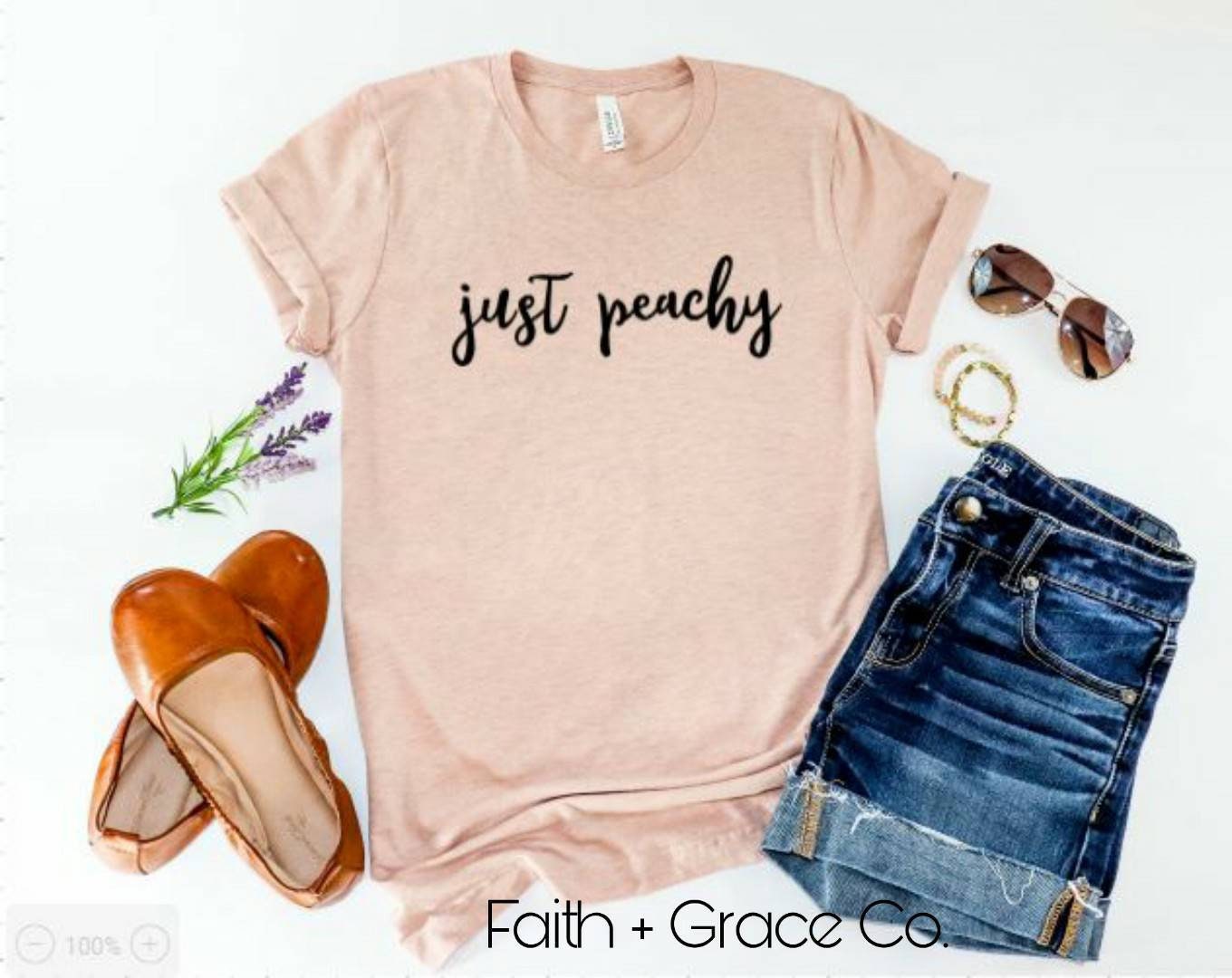 Ykomow Just Peachy Women's T-Shirt - Short Sleeve Graphic Tee, Pink, Medium - View #11