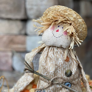 Seasonal Handcrafted Handmade “Simon Scarecrow” Home Decor
