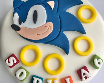 Edible Hedgehog Rings Children’s Birthday Cake Topper Personalised Handmade decoration