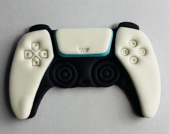 Edible PS5 Controller Handmade Fondant Gaming Cake Topper Kids Birthday Decoration