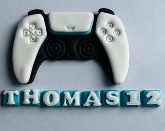 Edible PS5 Controller Handmade Fondant Personalised gaming cake topper Kids birthday decoration
