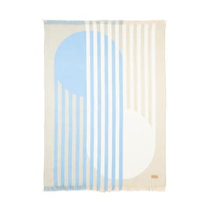 Blue Unifier Throw Blanket Artisan Crafted Eco Friendly Minimalist Home Decor Ultra Soft Sustainable Woven Throw Machine Washable Cozy