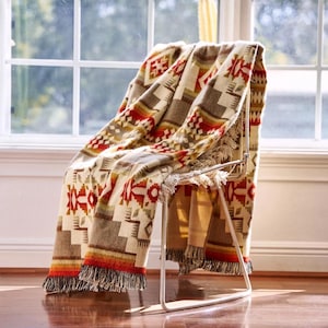 Manta tejida estilo bohemio del suroeste, manta de alpaca nativa, decoración de cabaña para estilo rústico, manta de lujo mexicana, lavable