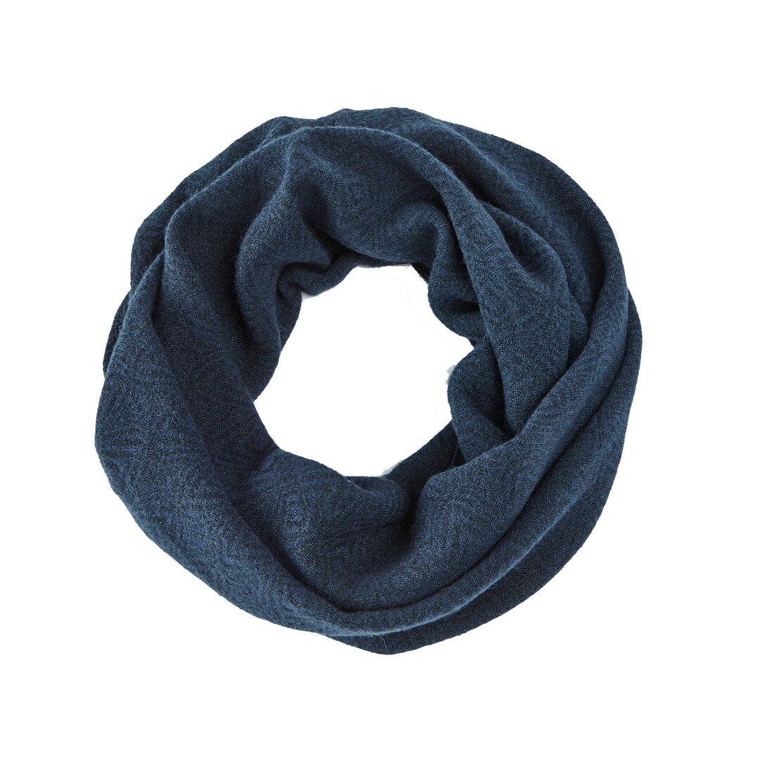 Navy Blue Infinity Scarf | Handwoven Artisan Loop Scarf | Luxury ...