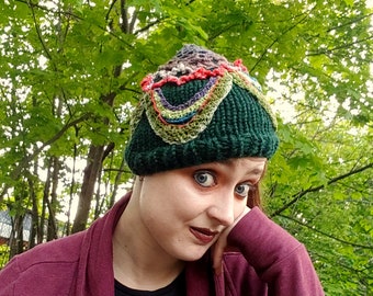 Fairy Doily Green Knit Hat