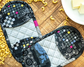 Pot Holder PDF Sewing Pattern/Heat Insulated Oven Mitt Pattern/Quick Sew Gift/Small Sewing Project/Kitchen Accessory/Quilted Pot Grabber