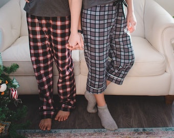 Pyjamabroek naaipatroon, PJ Bottoms voor tween/tiener/vrouwen, Lounge Pants PDF-patroon, Geweven of Gebreid, broek/capri's/shorts, PJ-broek met manchetten