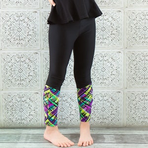 Girls Athletic Tights with Yoga or Elastic Waist PDF Pattern, Girls Dance & Yoga Leggings, Basic Tights, PDF Sewing Pattern, Girls size 2-14