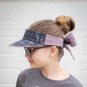 Sun Visor Sewing Pattern in Size XS-XL, 2 Front Band heights, Elastic or Wide/Narrow Tie Back, Solid/Pieced Band, Absorbent Inner Band