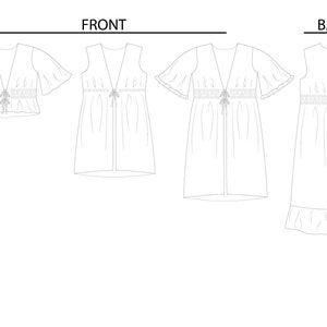 Girls Woven Robe/cover Up/top PDF Sewing Pattern, Ruffle Trim Woven ...