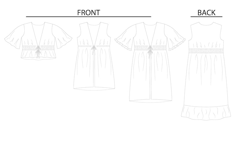 Girls Woven Robe/cover Up/top PDF Sewing Pattern, Ruffle Trim Woven ...