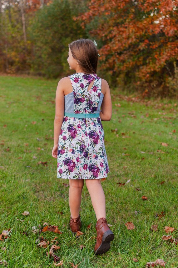 navy blue dress for baby girl Beaded Floral A‑Line Wedding Dress