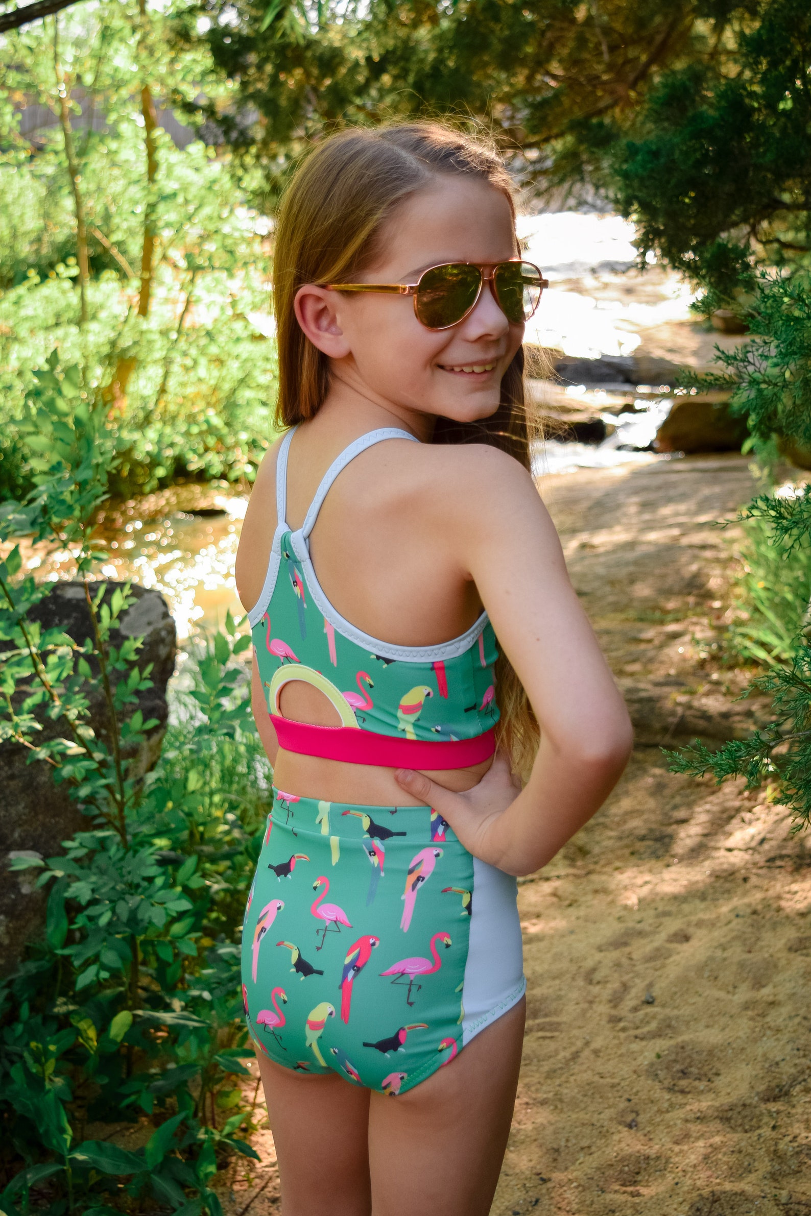 Girls One Piece/two Piece Swimsuit Pattern Halter Top High Etsy