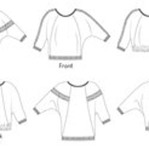 Girls batwing raglan crop sweater, Lounge wear, PDF sewing pattern, Dolman style top, Girls Size 2-16 image 7