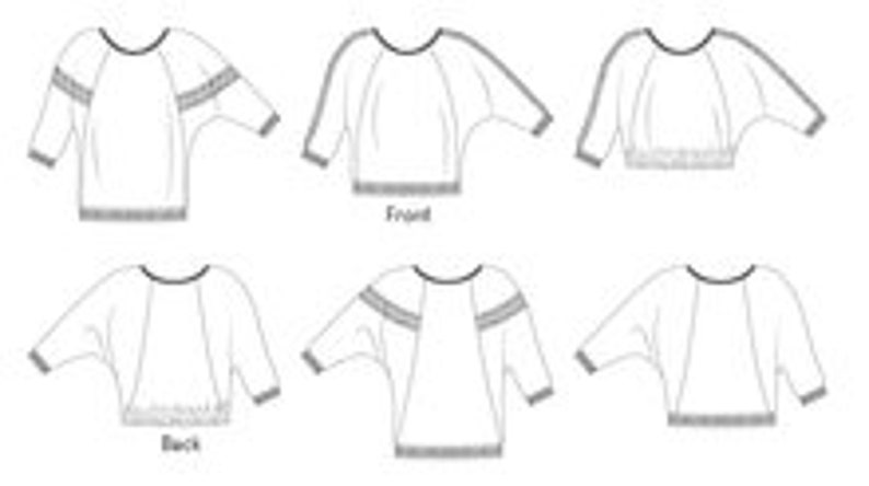 Girls batwing raglan crop sweater, Lounge wear, PDF sewing pattern, Dolman style top, Girls Size 2-16 image 7