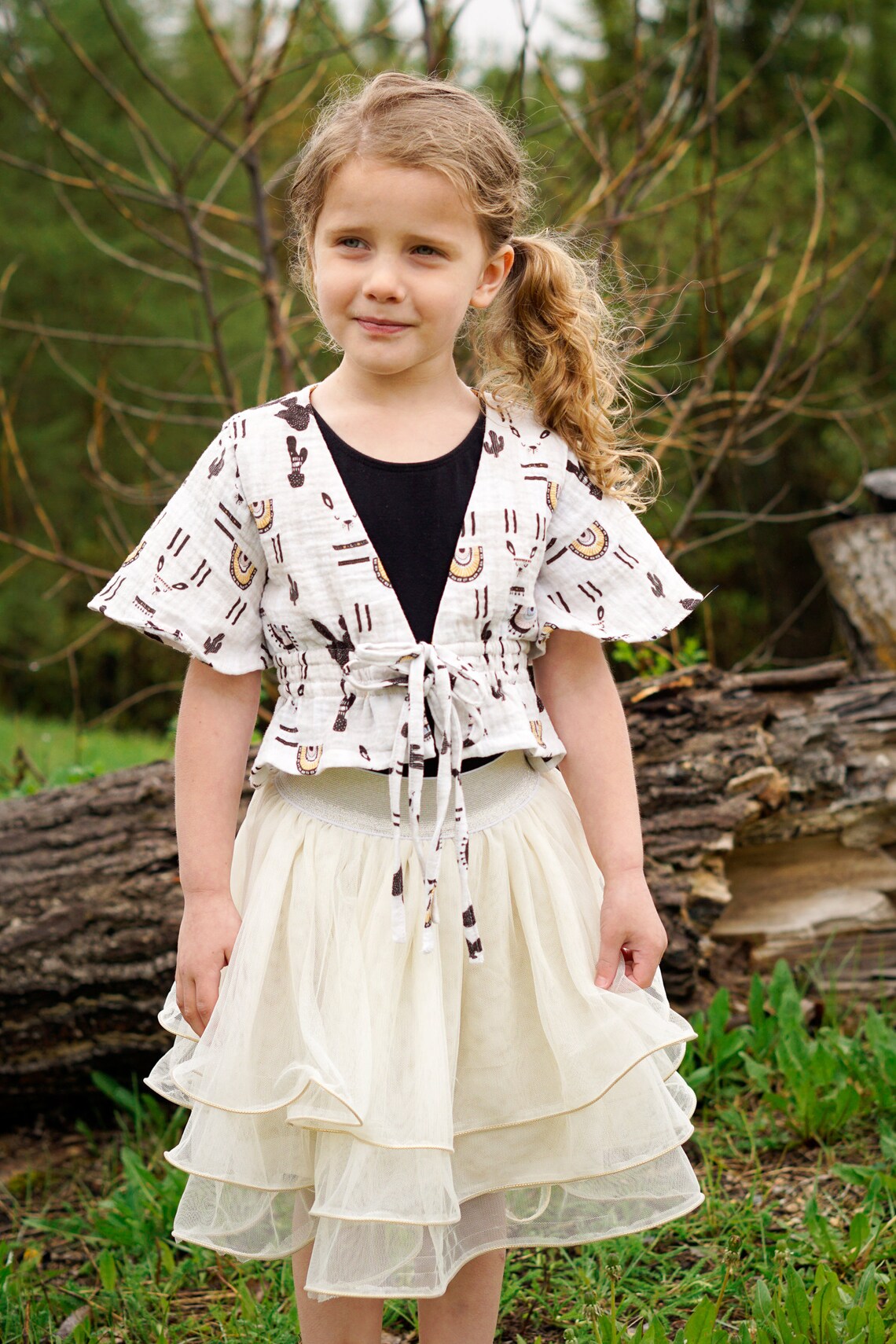 Girls Woven Robe/cover Up/top PDF Sewing Pattern, Ruffle Trim Woven ...