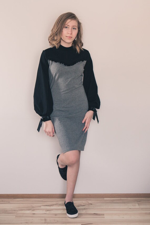 knee length dresses for ladies Turtle Neck Long Sleeve Dresses for Women main image 0