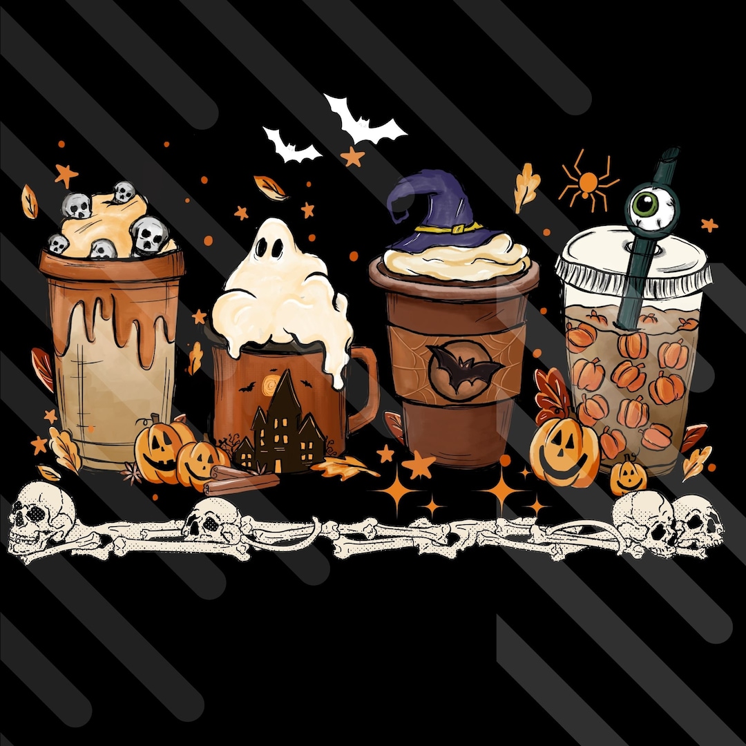 Fall Coffee Png , Halloween Coffee Latte, Pumpkin Spice Drinks, Pumpkin ...