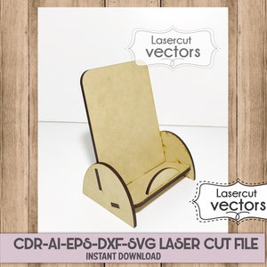 Phone Stand, Pattern Vector for Laser Cutting CNC,svg,laser cut template,laser cut pattern,vector model,vector plan,Instant download