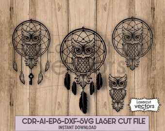 Dreamcatcher Owl Svg Etsy