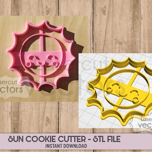 Sun Cookie Cutter STL File Digital Download 3d Printing
