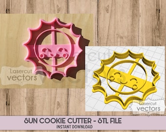 Sun Cookie Cutter STL File Digital Download 3d Printing