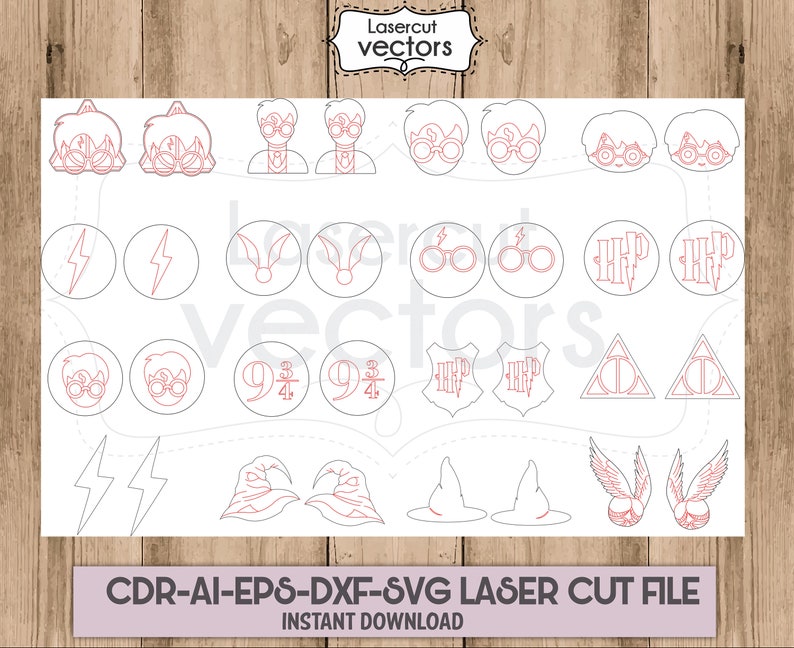 Download 16 Harry Potter Designs Bundle Pendientes SVG Pendientes ...