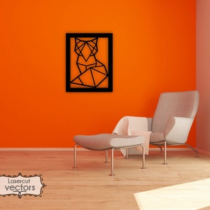 4 models Geometric Fox wall art svg, dxf, EPS,AI. plasma cut file, cnc wall art dxf, laser cut files, Glowforge files. Faux Shiplap Sign