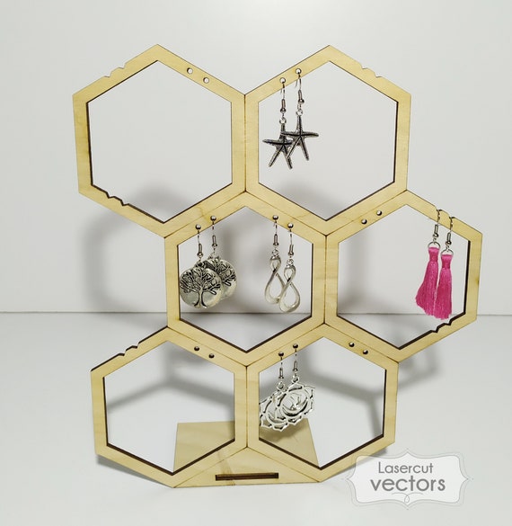 3D file bee earring holder, organizer, honeycombs, jewelry 🐝・3D