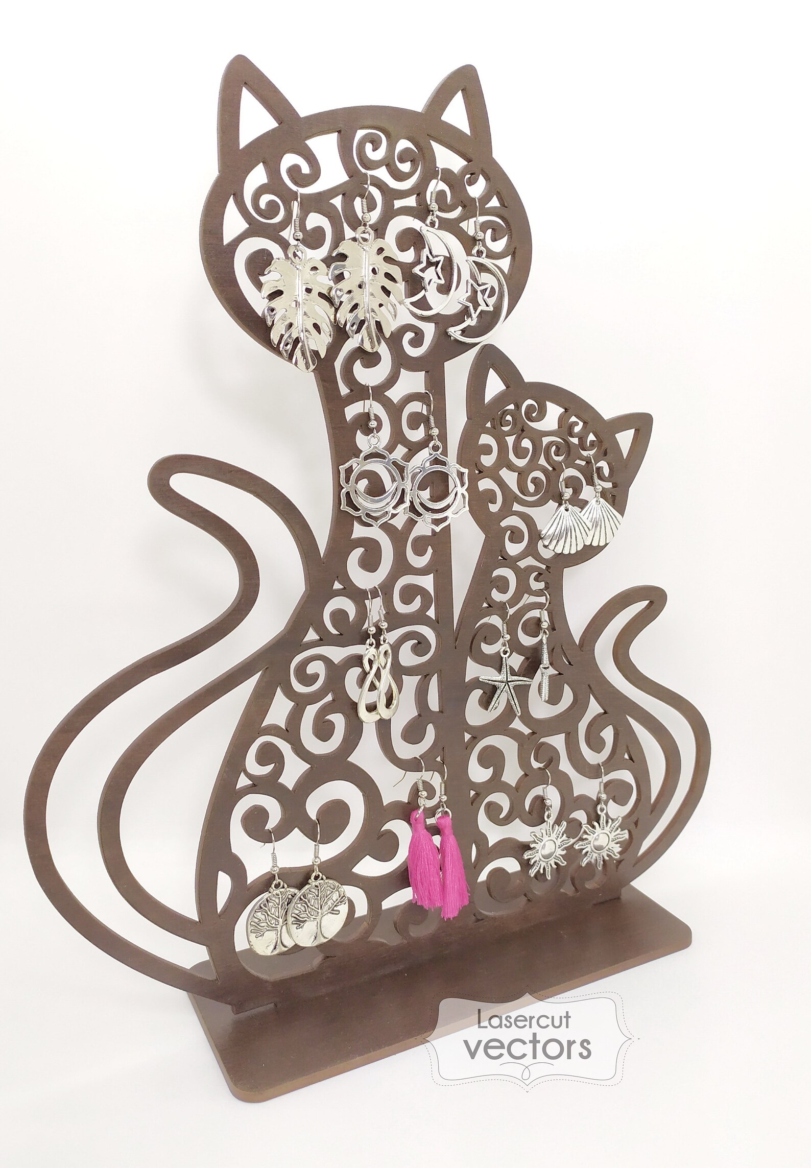 Laser Cut Cats Earring Display SVG. Laser Cut Cats Earring Etsy