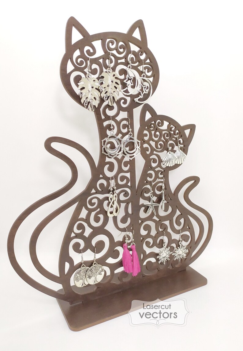Laser Cut Cats Earring Display SVG. Laser Cut Cats Earring Etsy