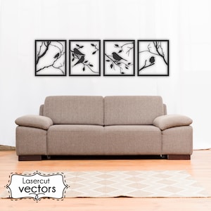 Birds panel wall art svg,dxf, EPS,AI and PDF files.plasma cut file,wall art dxf,laser cut files,Glowforge files, Mandala panel svg