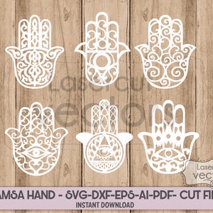 Hamsa hand protective digital download vector cricut cameo  dxf eps pdf svg cut file silhouette goddess Miriam Mary Fatima