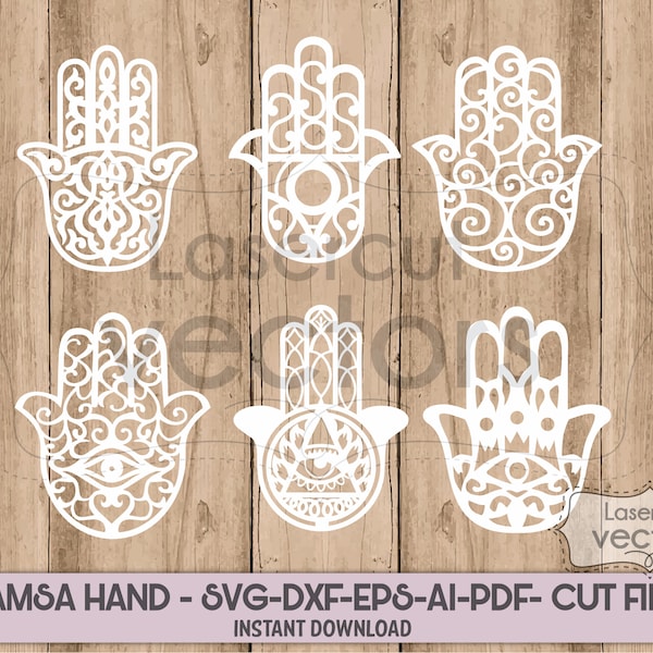 Hamsa main protectrice téléchargement numérique vecteur cricut camée dxf eps pdf svg coupe fichier silhouette déesse Miriam Mary Fatima