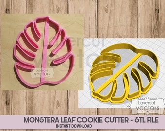 Monstera Leaf Cookie Cutter STL File Digital Download 3d Printing