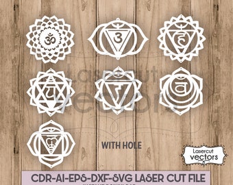 Chakra SVG Laser Cut Files, 7 Chakras Mandala (Digital Download)