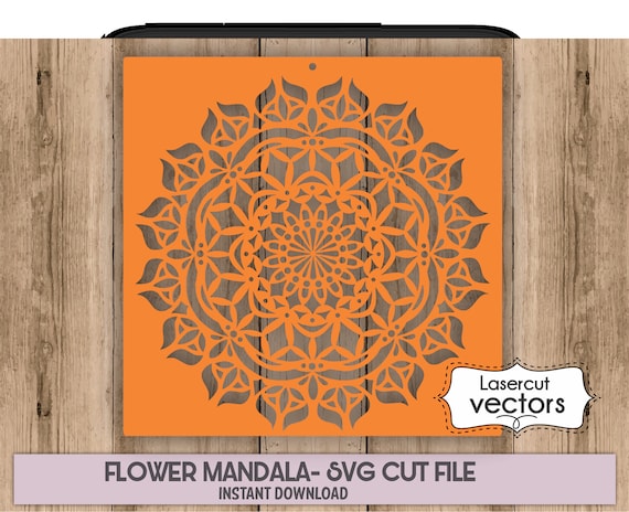 Download Flower Stencil Mandala Svg Cut File Clipart Digital Indian Etsy