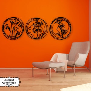 Flower panel wall art svg,dxf, EPS,AI and PDF files.plasma cut file,wall art dxf,laser cut files,Glowforge files, Mandala panel svg