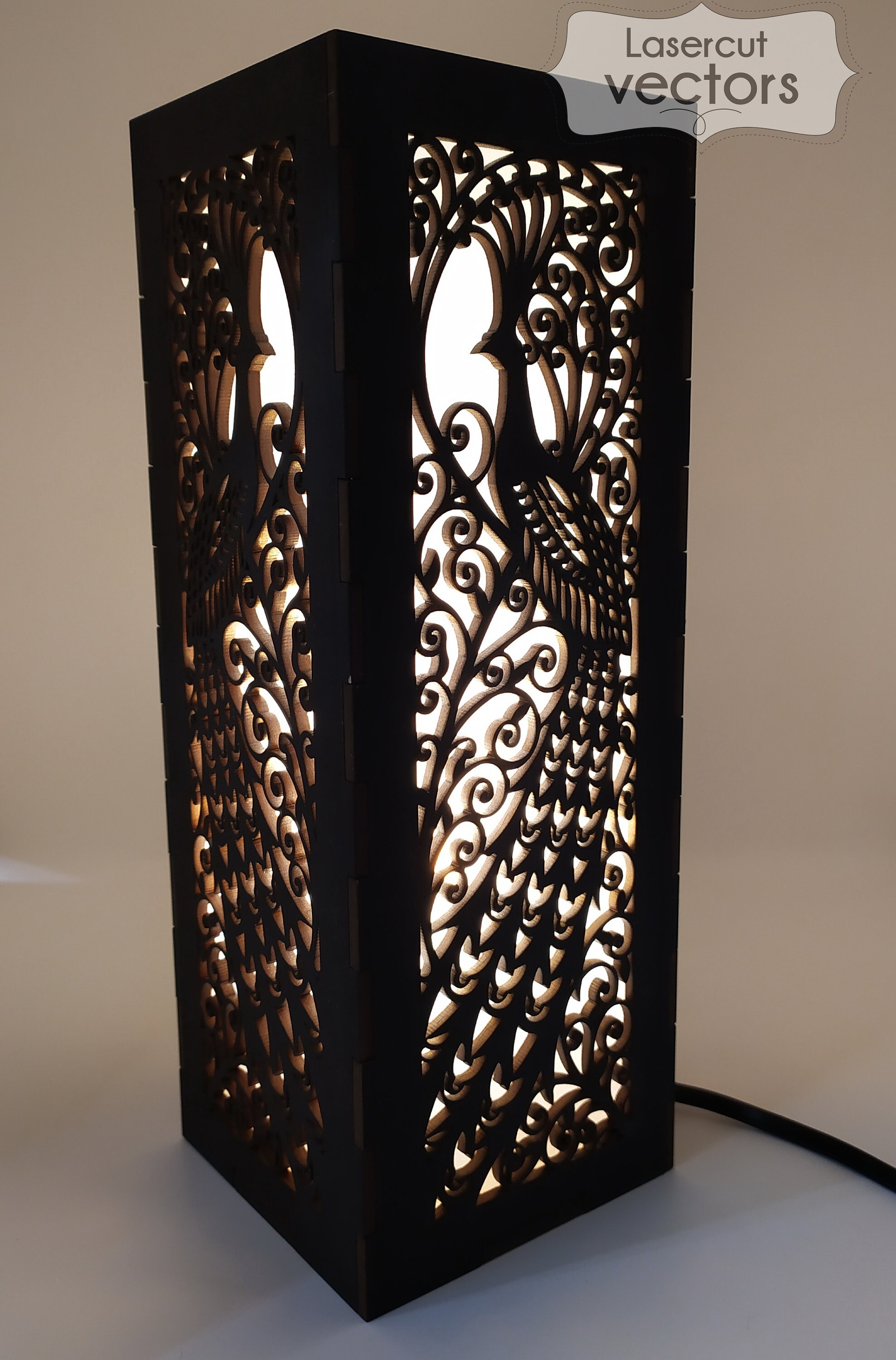 Premium Vector  Laser cut template for the lamp table lamp and love text  elegant night lamp plywood 23 mm