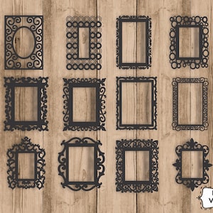Rahmen SVG Bundle, Spiegel SVG Bundle, Rahmenschnittdatei, Rahmen Clipart, Rahmen SVG-Dateien für Silhouette, Dateien für Cricut, svg, dxf, eps, png,cnc