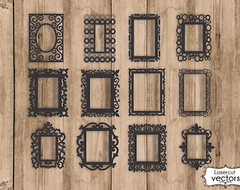 Ornate Frame SVG Bundle, Silhouette, Decorative frames, photo frame dxf,  lasercut file