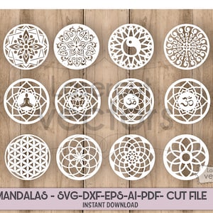 Mandala SVG, Mandala DXF-bestanden, lasergesneden CNC-bestand, SVG ontwerp mandala, Mandala SVG-bestanden voor cricut, Mandala DXF, SVG voor silhouet