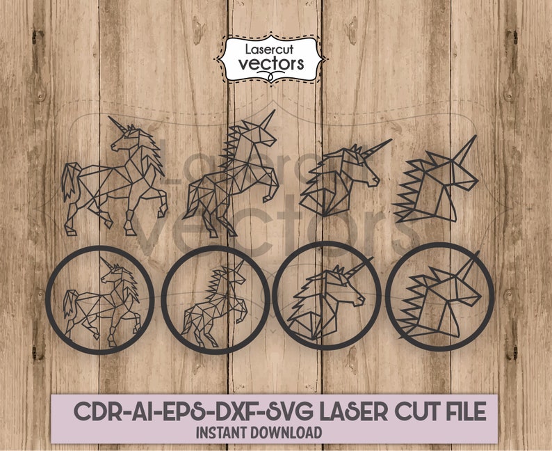 Download 8 models Polygonal unicorn SVG Geometric unicorn Wall art ...