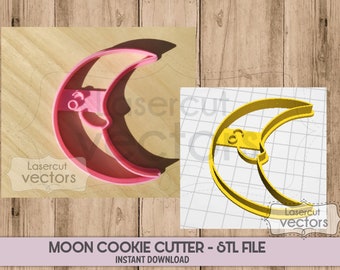 Moon Cookie Cutter STL File Digital Download 3d Printing